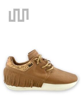 ESSEutESSE new Tan Fringe Leather Sneakers + Box